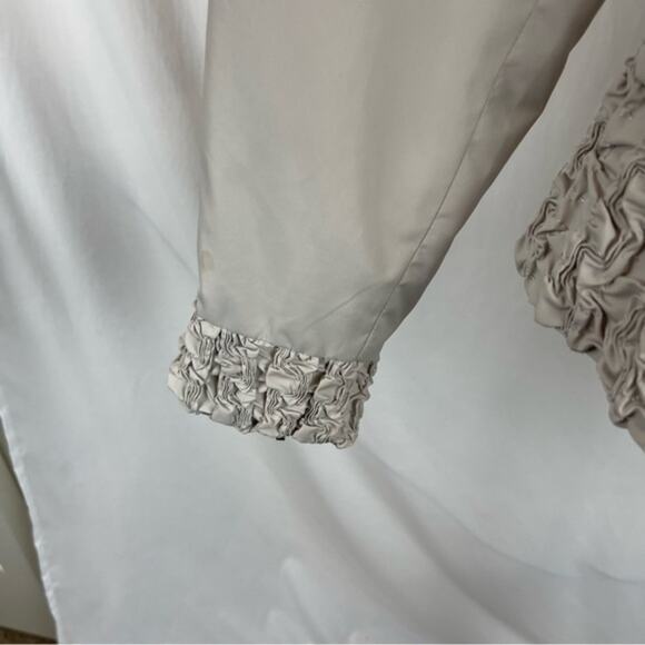 Anthropologie Luii Tan Ruched Zippered Neutral Versatile Jacket NWOT Size S - Picture 5 of 13